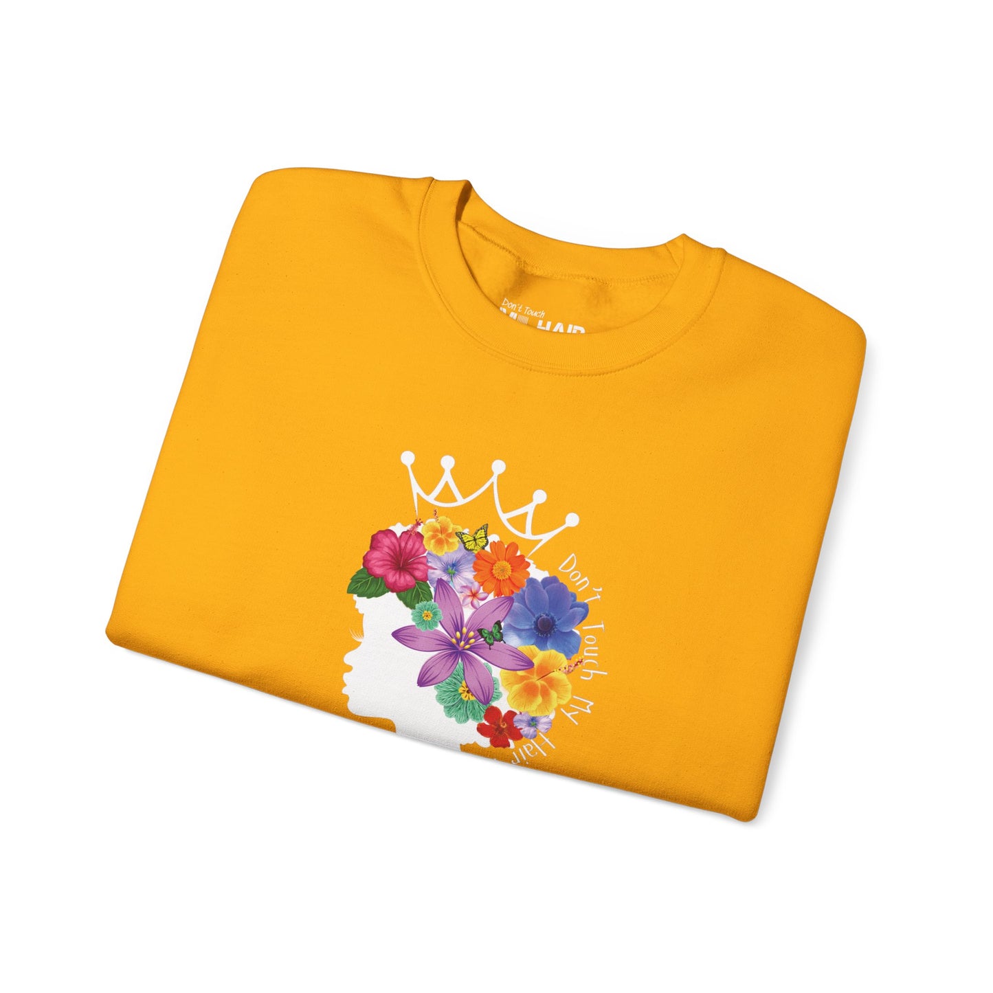 My Crown Blooms: Floral Afro Unisex Crewneck Sweatshirt