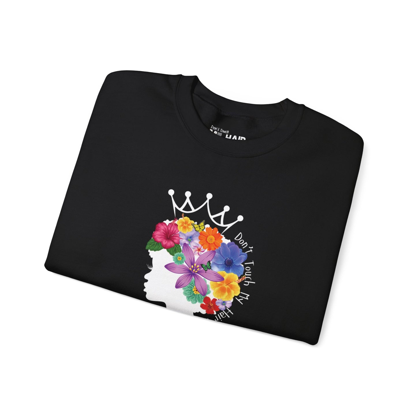 My Crown Blooms: Floral Afro Unisex Crewneck Sweatshirt