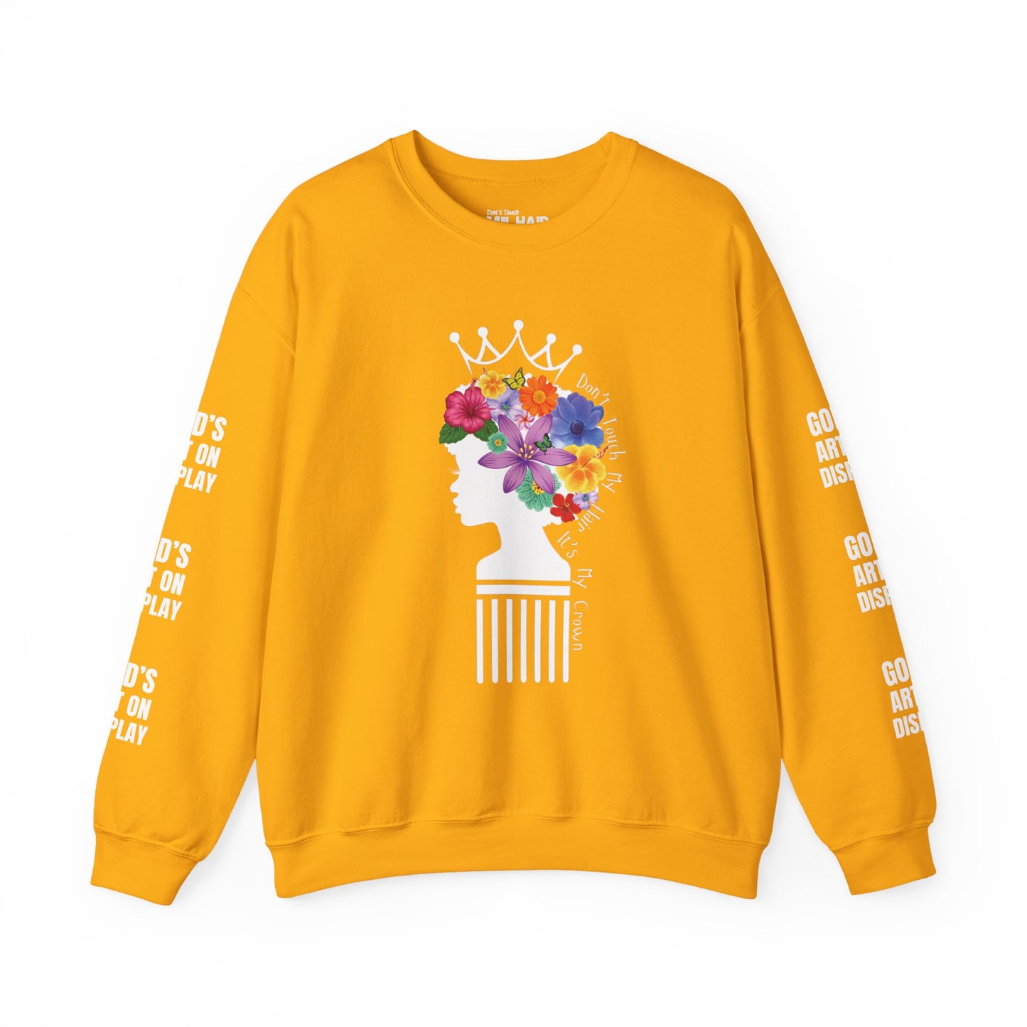 My Crown Blooms: Floral Afro Unisex Crewneck Sweatshirt
