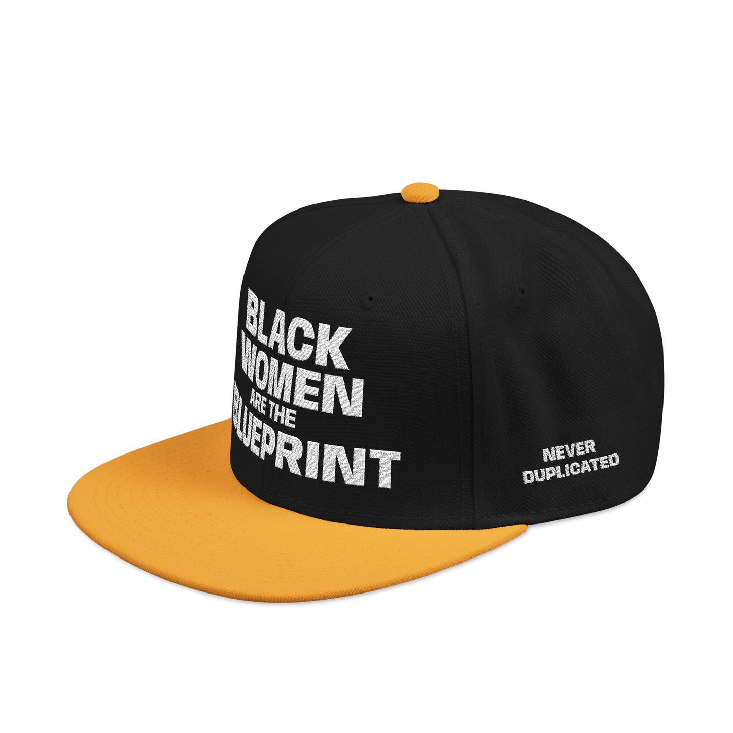 Black Women Are The Blueprint Embroidered Snapback Two-Tone Statement Hat