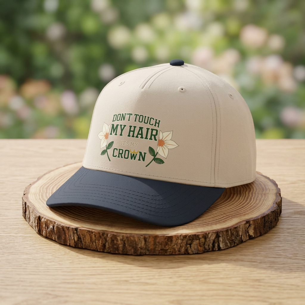 Don't Touch My Hair It's My Crown Embroidered Mid Profile Baseball Cap