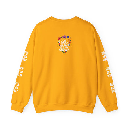 My Crown Blooms: Floral Afro Unisex Crewneck Sweatshirt