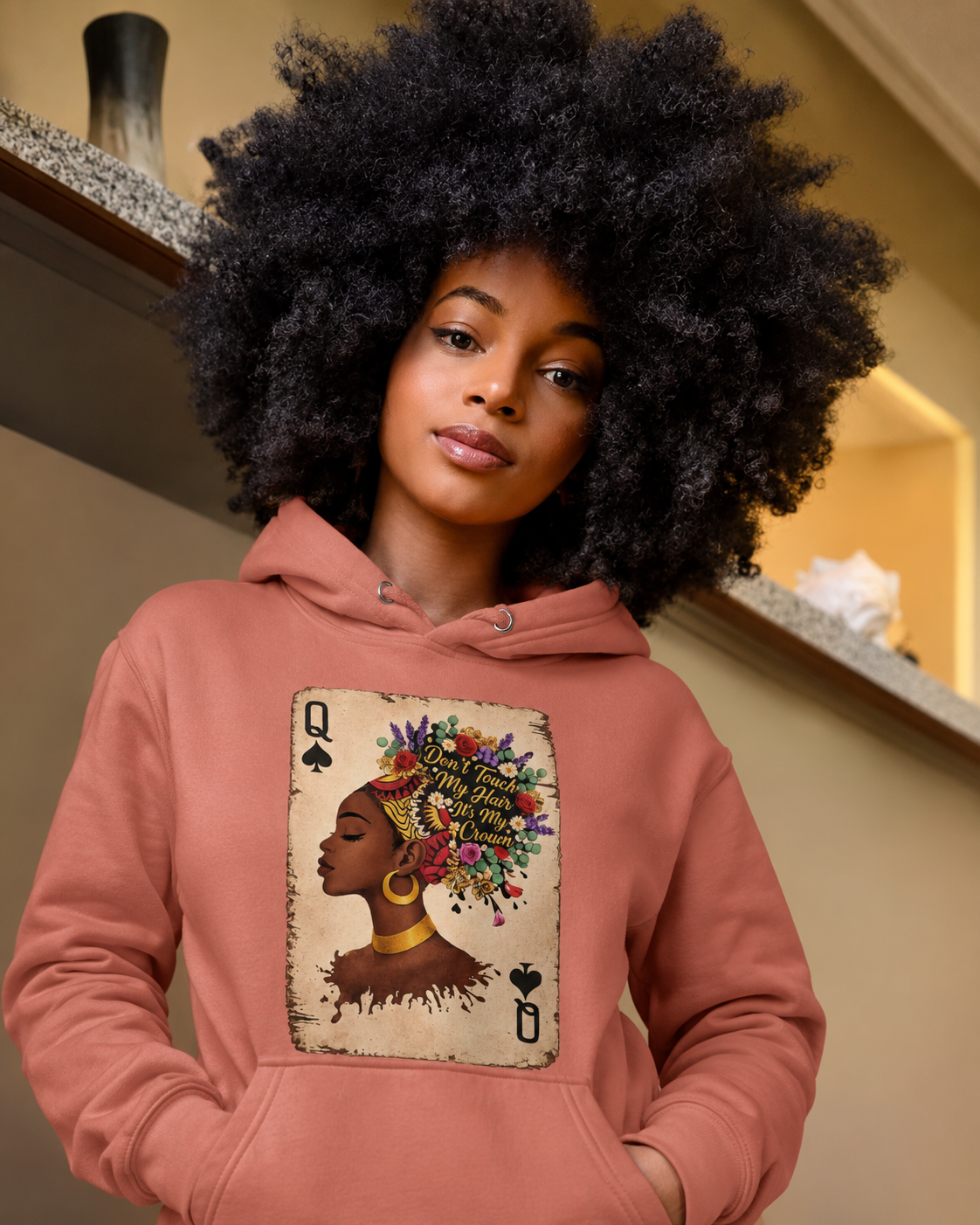 Queen of Spades Don’t Touch My Hair It’s My Crown Unisex Hoodie