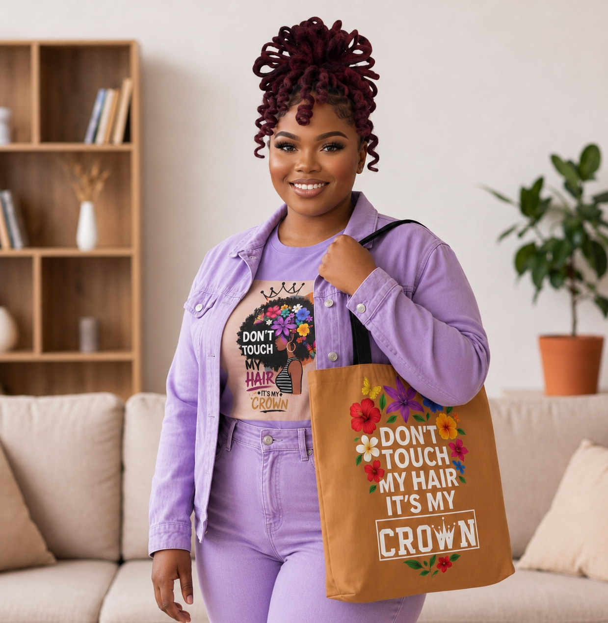 Don't Touch My Hair It's My Crown Dreadlock Queen Tote Bag