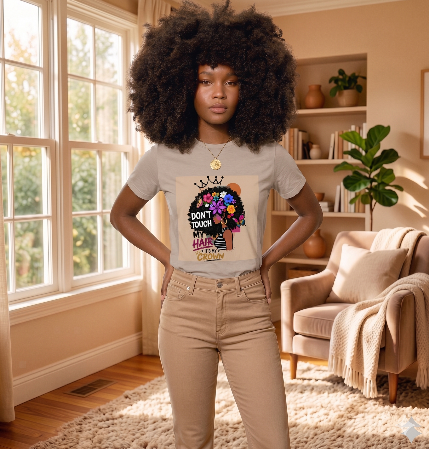Don't Touch My Hair It's My Crown Premium Women's Empowerment Relaxed T-Shirt