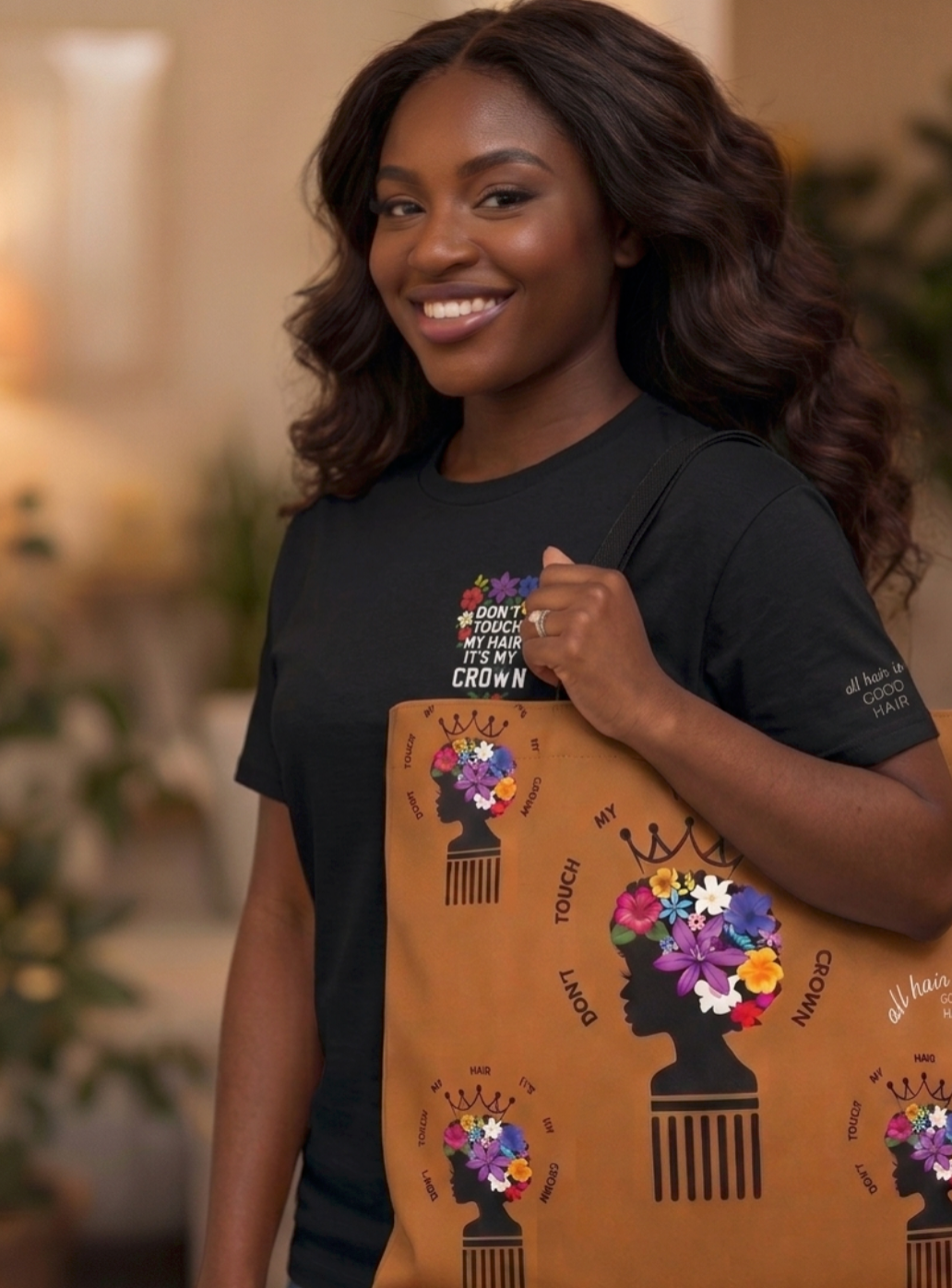 Don’t Touch My Hair It's My Crown Afro Queen Tote Bag